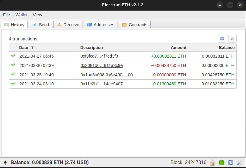 Electrum ETH wallet overview